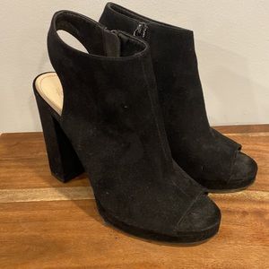 Women’s HM Open Peep Toe High Heels Shoes Ladies Zipper Ankle Boots